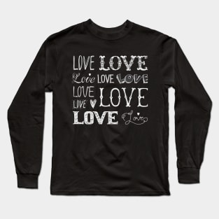 Set of words. Love. Freehand drawing Long Sleeve T-Shirt